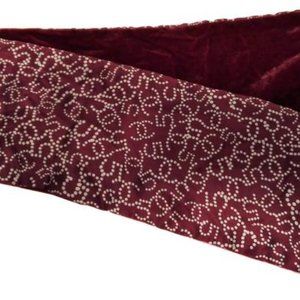 NWOT CHANEL CC Red Burgundy Silk Velvet Scarf